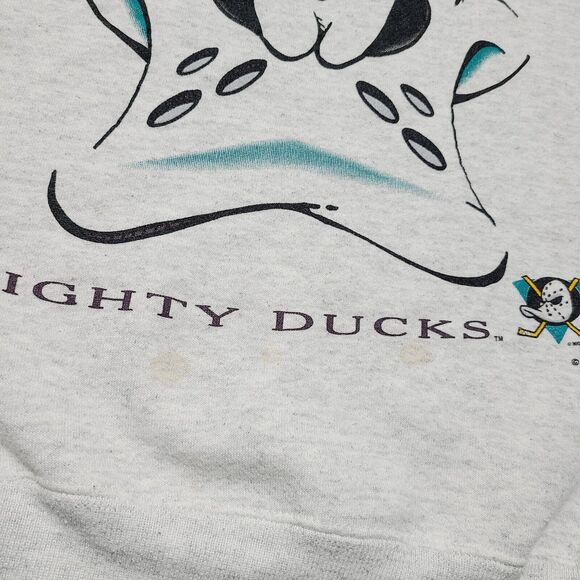 Vintage Anaheim Mighty Duck Crewneck Sweatshirt Youth Size Large NUTMEG Made USA - Picture 7 of 8